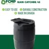FCMP Outdoor 45 Gallon Heavy Duty Rain Water Catcher Barrel Container with Hose and Debris Screen for Outdoor Plants, Garden, and Landscapes (RC45-GRY) Grey