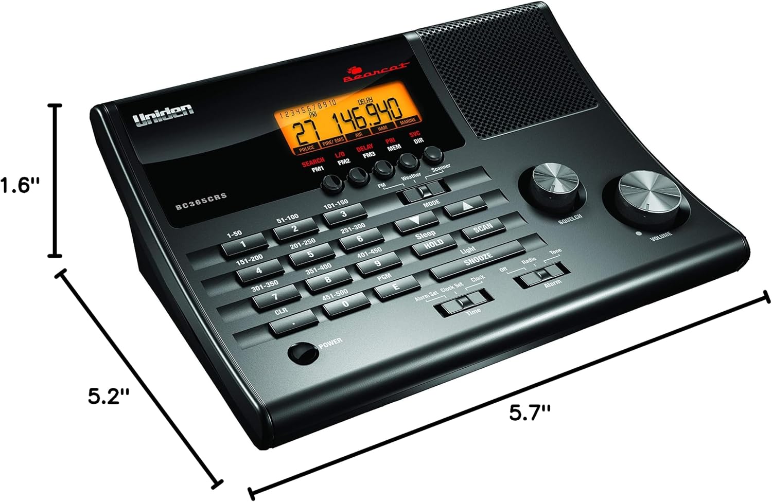 Uniden BC365CRS 500 Channel Scanner and Alarm Clock, Snooze, FM Radio, Weather Alerts, Search Bands used for Aviation, Railroad, Marine, Non-Digital Police/Fire/Public Safety transmissions and more Uniden BC365CRS 500 Channel Scanner and Alarm Clock, Snooze, FM Radio, Weather Alerts, Search Bands used for Aviation, Railroad, Marine, Non-Digital Police/Fire/Public Safety transmissions and more - Image 8