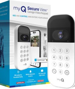 myQ Smart Garage Door Video Keypad with Wide-Angle Camera,Customizable PIN Codes,and Smartphone Control–Take Charge of Your Garage Access Works with Chamberlain, LiftMaster and Craftsman openers,White