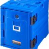 VEVOR Insulated Food Pan Carrier, 95 Qt Hot Box for Catering, LLDPE Food Box Carrier w/Double Buckles, Front Loading Food Warmer w/Handles, Stackable End Loader for Restaurant, Canteen, etc. Blue