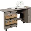 Sauder Craft Cart Storage Cabinet, Rolling Sewing Table with Expandable Top, Mystic Oak Sauder Craft Cart Storage Cabinet, Rolling Sewing Table with Expandable Top, Mystic Oak