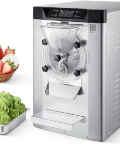 VEVOR Commercial Hard Ice Cream Machine, 2000W 3.17-5.28 Gal/Hour, Countertop Gelato Hard Serve Ice Cream Maker with 6L 304 Stainless Steel Cylinder, Auto Clean LED Panel for Snack Bar Restaurants