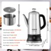 VEVOR 12-Cup Electric Percolator Coffee Pot, 304 Stainless Steel Body Coffee Percolator with Keep Warm Function & Heat-Resistant Handle, Classic Coffee Maker, Quick Brew & Easy-Pour Spout, Silver VEVOR 12-Cup Electric Percolator Coffee Pot, 304 Stainless Steel Body Coffee Percolator with Keep Warm Function & Heat-Resistant Handle, Classic Coffee Maker, Quick Brew & Easy-Pour Spout, Silver
