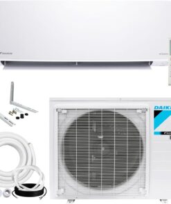 Daikin 12,000 BTU 18 SEER2 Entra R32 Series Heat Pump Mini Split A/C | System with Maxwell All-Inclusive 15’ Installation Kit and Wall Mounting Bracket (230V), White, RXC12+FTXC12+IKM1438+WAFP24