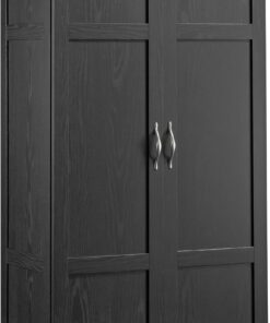 Sauder Tall Storage Cabinet, Black, 4 Adjustable Shelves, Multi-Room Use