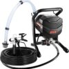 VEVOR Stand Airless Paint Sprayer, 650W High Efficiency Airless Sprayer, 3000PSI Electric Paint Sprayer Machine Extension Rod and Cleaning Kits for Interior and Exterior Furniture/Fence/Home/House | For Interior and Exterior Furniture/Fence/Home, 3000PSI Electric Paint Sprayer Machine Extension Rod and Cleaning Kits, Black
