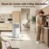 3-IN-1 Portable AC Unit with Remote, 24" Windowless Portable Air Conditioner, 15H Timer & 120°Oscillation, 2-Gal Tank, 3 Modes & 3 Speeds, Ultra-Quiet Ventless Swamp Cooler for Home Office, Snow White