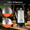 VEVOR 12-Cup Electric Percolator Coffee Pot, 304 Stainless Steel Body Coffee Percolator with Keep Warm Function & Heat-Resistant Handle, Classic Coffee Maker, Quick Brew & Easy-Pour Spout, Silver VEVOR 12-Cup Electric Percolator Coffee Pot, 304 Stainless Steel Body Coffee Percolator with Keep Warm Function & Heat-Resistant Handle, Classic Coffee Maker, Quick Brew & Easy-Pour Spout, Silver