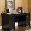 Sauder Edge Water Computer Desk with Storage Drawers, Home Office Desk, in Estate Black Sauder Edge Water Computer Desk with Storage Drawers, Home Office Desk, in Estate Black