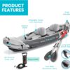 INTEX Dakota K2 Inflatable Kayak 2-Person Portable Set with Paddles & Pump | 68310VM - Sit-on Tandem Kayak with Interchangeable Skegs and Two Dry Bags for Gear, 10ft 3in x 3ft