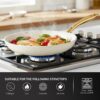 GOTHAM STEEL 15 Pc Ceramic Cookware Set, Diamond and Titanium Coated | Utensils Set Included, Non Toxic PFOA/PFOS/PTFE Free, Stay Cool Stainless Steel Handles, Dishwasher & Oven Safe, Cream