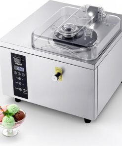 VEVOR Commercial Hard Ice Cream Machine, 500W 1.32 Gal/Hour, Gelato Hard Serve Ice Cream Maker with 2.8L 304 Stainless Steel Cylinder, Auto Clean LED Panel High Productivity for Snack Bar Restaurants