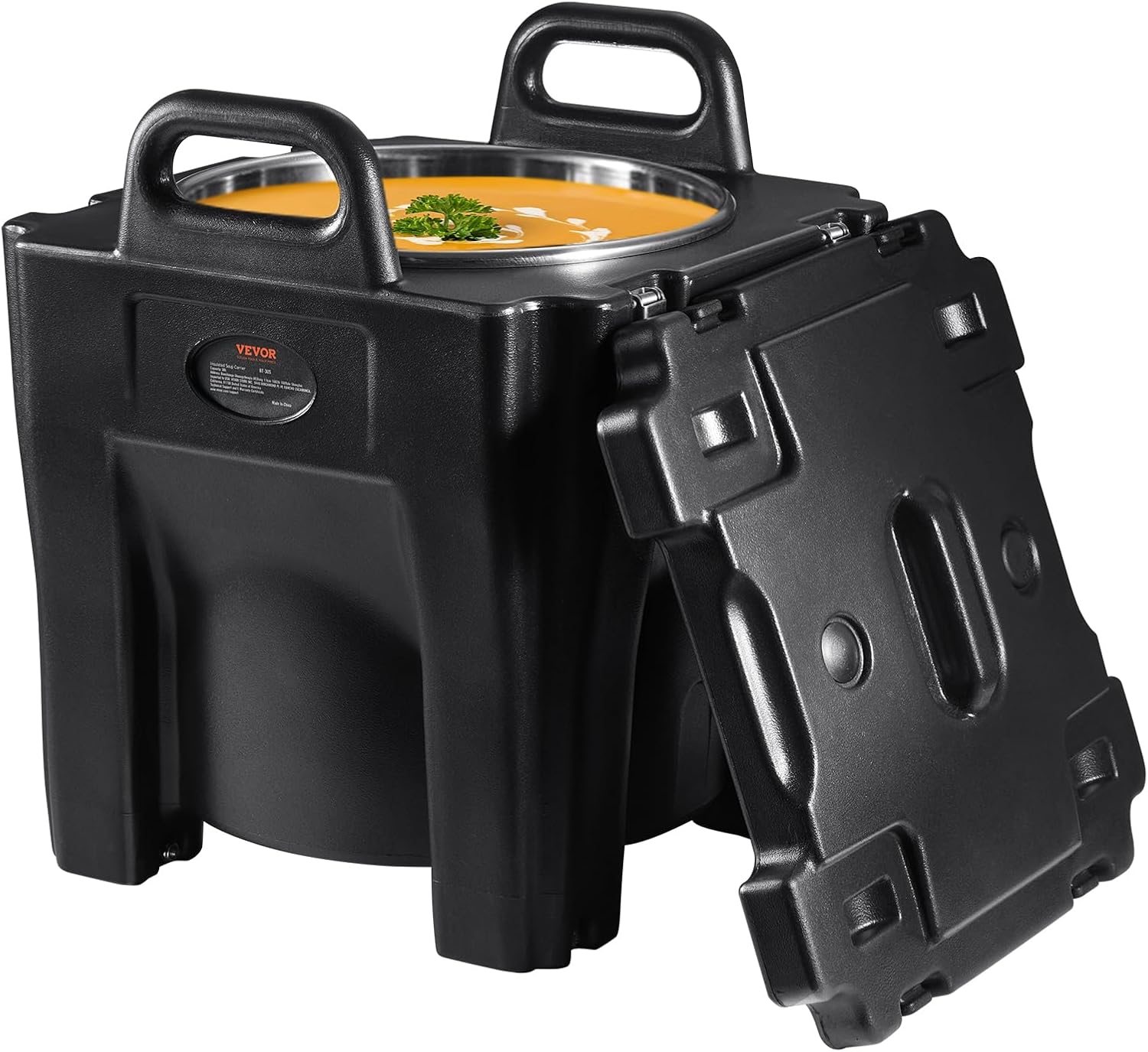VEVOR Insulated Food Carrier, 32Qt Capacity Stackable Hot Box for Catering w/Stainless Steel Barrel, Top Load LLDPE Food Warmer w/Stationary Base, for Restaurant Canteen, Black VEVOR Insulated Food Carrier, 32Qt Capacity Stackable Hot Box for Catering w/Stainless Steel Barrel, Top Load LLDPE Food Warmer w/Stationary Base, for Restaurant Canteen, Black