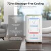 ZAFRO Smart Inverter Portable Air Conditioners, 16000 BTU (12000 BTU SACC) | Dual Hose Portable AC Unit with Energy Saving/Ultra Quiet(42dB)/Drainage-free Cooling/APP/Remote for Multi-Scenario Use