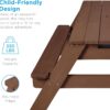 Best Choice Products Kids Picnic Table with Umbrella, 3-in-1 Sand & Water Table, Outdoor Convertible Picnic Table for Toddlers, Seats 4, Removable Top, 2 Buckets - Beige