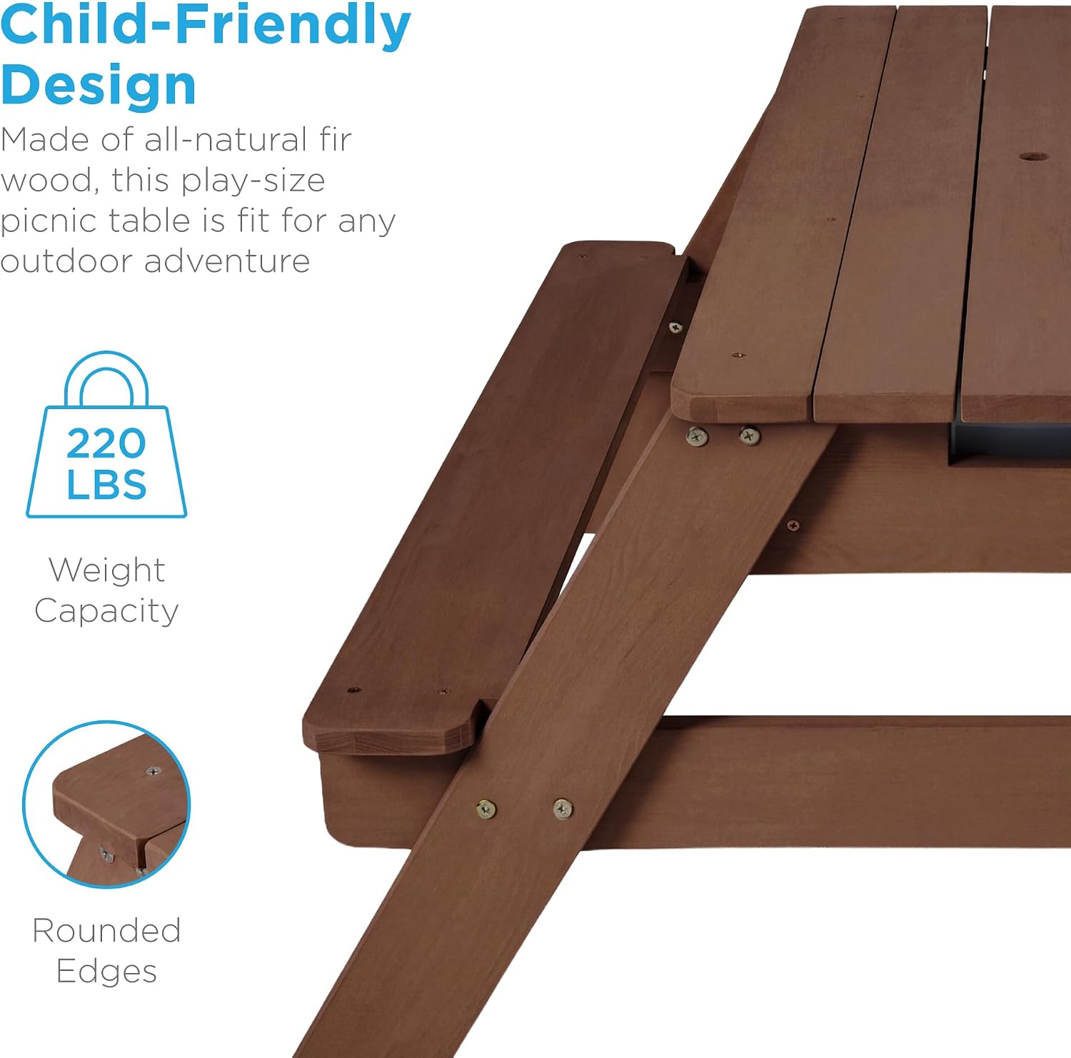 71cxzAgYKsL._AC_SL1500_.jpg Best Choice Products Kids Picnic Table with Umbrella, 3-in-1 Sand & Water Table, Outdoor Convertible Picnic Table for Toddlers, Seats 4, Removable Top, 2 Buckets - Beige