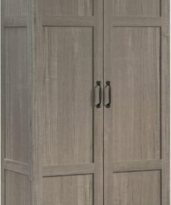 Sauder Select 71" Storage Cabinet, Pantry Cabinet Kitchen Storage with Adjustable Shelves, Bathroom Storage Cabinet, in Silver Sycamore