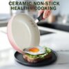 Cook N Home Basics Ceramic Nonstick Cookware Set, 10-Piece, Pink Cook N Home Basics Ceramic Nonstick Cookware Set, 10-Piece, Pink