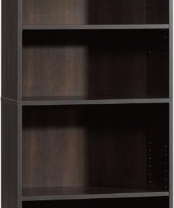Sauder Beginnings 5-Shelf Bookcase, Bookshelf with Adjustable Storage Shelves, in Cinnamon Cherry finish