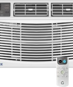 GarveeHome 8000 BTU Window Air Conditioner with Remote Control | Window AC Units Cools up to 350 Sq. Ft, 3 Cooling & Fan Speeds, Quiet Operation, LED Digital Display, Ideal for Bedroom