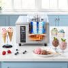 VEVOR Commercial Hard Ice Cream Machine, 500W 1.32 Gal/Hour, Gelato Hard Serve Ice Cream Maker with 2.8L 304 Stainless Steel Cylinder, Auto Clean LED Panel High Productivity for Snack Bar Restaurants
