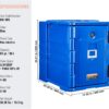 VEVOR Insulated Food Pan Carrier, 95 Qt Hot Box for Catering, LLDPE Food Box Carrier w/Double Buckles, Front Loading Food Warmer w/Handles, Stackable End Loader for Restaurant, Canteen, etc. Blue