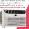 Frigidaire 10,000 BTU Window Air Conditioner with Remote Control, Cools Up to 450 Sq. Ft., Quiet Operation, Eco Mode, 3 Fan Speeds, Auto Restart, White | Cools up to 450 sq. ft., quiet operation, eco mode, three fan speeds, auto restart