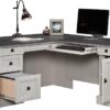 Sauder Palladia L Shaped Desk with Drawers, Office Desk with File Cabinet Storage, Cable Management, Keyboard Tray, in Glacier Oak Finish Sauder Palladia L Shaped Desk with Drawers, Office Desk with File Cabinet Storage, Cable Management, Keyboard Tray, in Glacier Oak Finish