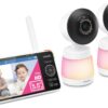 VTech Smart WiFi Baby Monitor, 2 Cameras for Twins & Two Rooms – 2K Split Screen, 5.5" Screen, 24X Zoom, Wide Angle, Free App, Night Light | Smart HD Plus Twin