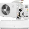 GarveeHome 18000 BTU Mini Split Air Conditioner Heat Pump System, 19 SEER2 230V Ductless AC Cool Up to 1250 Sq. Ft, Complete Installation Kit, White