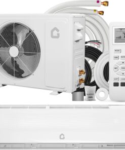 GarveeHome 18000 BTU Mini Split Air Conditioner Heat Pump System, 19 SEER2 230V Ductless AC Cool Up to 1250 Sq. Ft, Complete Installation Kit, White