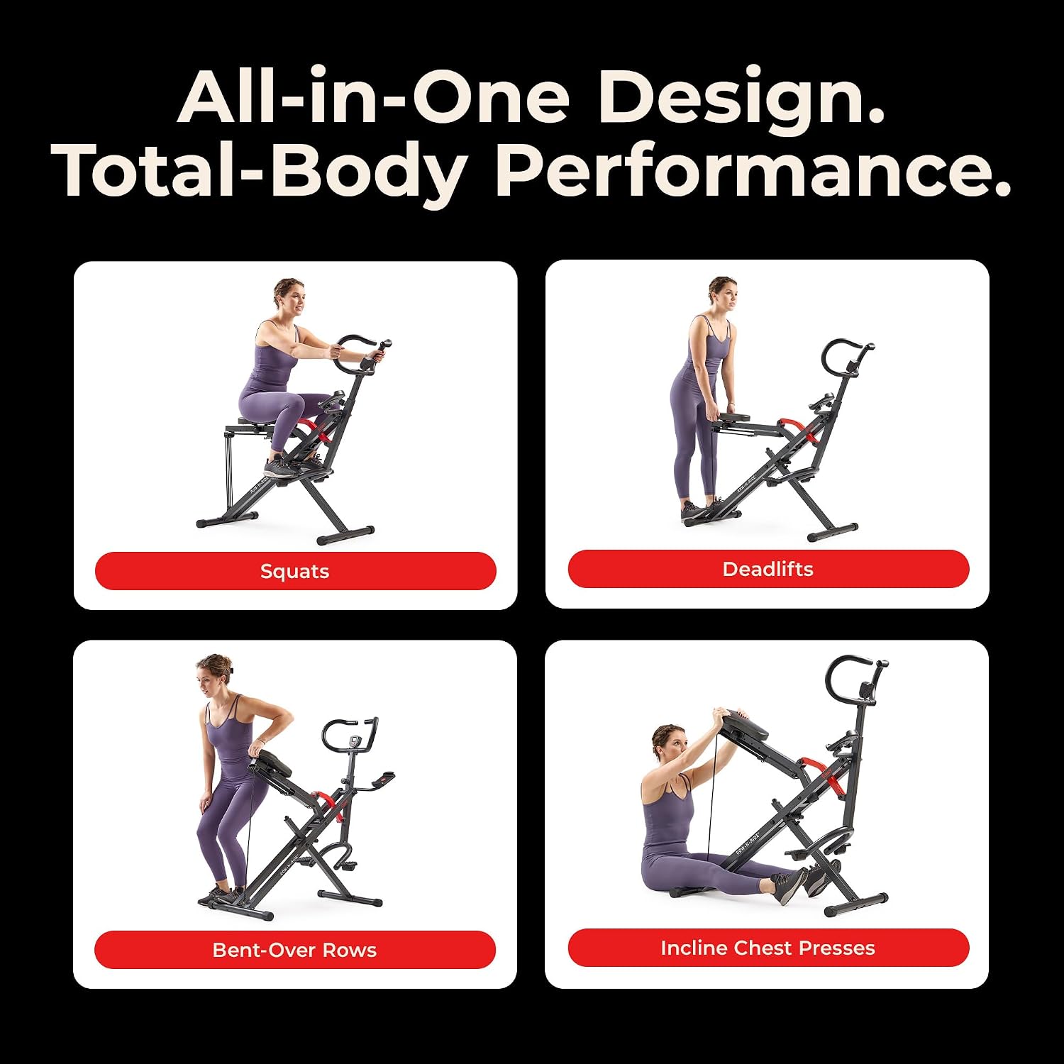 Sunny Health & Fitness Smart Heavy-Duty Row-N-Ride, Full-Body Squat Assist | Free SunnyFit App, Multi-Exercise Training, 3 Squat Depths, 5 Resistance Levels, 350LB Capacity, Compact Foldable Design Sunny Health & Fitness Smart Heavy-Duty Row-N-Ride, Full-Body Squat Assist | Free SunnyFit App, Multi-Exercise Training, 3 Squat Depths, 5 Resistance Levels, 350LB Capacity, Compact Foldable Design - Image 7