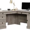 Sauder Palladia L Shaped Desk with Drawers, Office Desk with File Cabinet Storage, Cable Management, Keyboard Tray, in Split Oak finish Sauder Palladia L Shaped Desk with Drawers, Office Desk with File Cabinet Storage, Cable Management, Keyboard Tray, in Split Oak finish