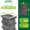 FCMP Outdoor Slim Line Design 45-Gallon Wood Grain Outdoor Home Rain Water Catcher Barrel Flat Back Container with Spigots and Mesh Screen, Black