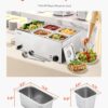 VEVOR 24QT Commercial Food Warmer, 5-Pan Electric Steam Table, 1200W Professional Countertop Stainless Steel Buffet Bain Marie with 86-185°F Temp Control for Catering, Buffet, Parties, Restaurants
