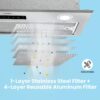 COMFEE' Range Hood Built-in/Insert 450 CFM Ducted/Ductless Convertible, Stainless Steel