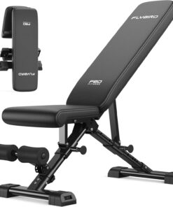 FLYBIRD WB5 Weight Bench, ASTM-Certified 800LBS Adjustable Weight Bench Workout Bench Foldable for Home Gym, 90° to -30° FID and 30in Extended Backrest for Bench Press Strength Training Exercise