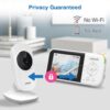 VTech Baby Monitor No WiFi with 2 Cameras – 19-Hour Battery, Patrol Mode for Twins & Two Rooms, 1000ft Range, Auto Night Vision, Two-Way Talk, Temperature Sensor | VM819-2