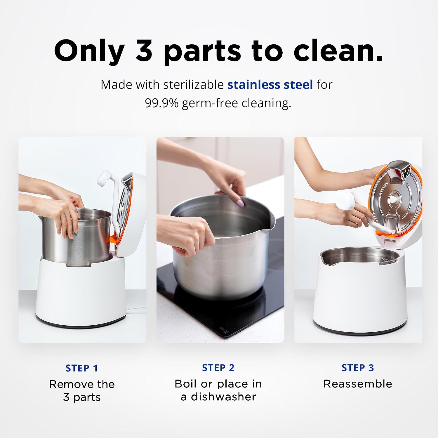 Carepod One Stainless Steel Humidifier for Large Room, Quiet & Safe for Baby, Only 3 Washable Parts & Easy to Clean, Ultrasonic Cool Mist Humidifiers for Bedroom, Filter-Free, Lasts 30Hrs (1Gal/4L) Carepod One Stainless Steel Humidifier for Large Room, Quiet & Safe for Baby, Only 3 Washable Parts & Easy to Clean, Ultrasonic Cool Mist Humidifiers for Bedroom, Filter-Free, Lasts 30Hrs (1Gal/4L) - Image 3