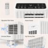 IDEALHOUSE 8000 BTU Portable Air Conditioner, 4-in-1 Portable AC Unit with Cooling, Dehumidifier, Fan & Sleep Mode, Cools up to 350 Sq. Ft, 24H Timer, Remote Control & Window Kit, White