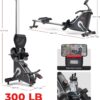 Sunny Health & Fitness Smart Flippable Magnetic Rower, 50 Inches Quiet & Smooth Stainless Steel Slide Rail, Full-Body Low-Impact Exercise Rowing Machine For Home, Free SunnyFit Training APP Connection