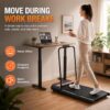 Walking Pad Treadmill with Handle Bar, 8% Incline Under Desk Treadmill | 2.5HP quiet motor, 265 lb capacity, 0.6-4 MPH speed, 15 x 35.4 in belt, compact for home office and small spaces