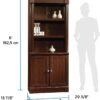 Sauder Palladia Book Shelf, Bookshelf with Storage, Library Bookcase with Doors and Adjustable Shelves, in Select Cherry finish Sauder Palladia Book Shelf, Bookshelf with Storage, Library Bookcase with Doors and Adjustable Shelves, in Select Cherry finish