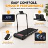 Walking Pad Treadmill with Handle Bar, 8% Incline Under Desk Treadmill | 2.5HP quiet motor, 265 lb capacity, 0.6-4 MPH speed, 15 x 35.4 in belt, compact for home office and small spaces