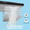 COMFEE' Range Hood 30 Inch Under Cabinet, Ducted/Ductless Convertible | 3-Speed Exhaust Fan with Bright LED Light, Reusable Filter & 65dB Quiet Design for Kitchen, Condos and Apartments