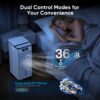 Portable Air Conditioners, 4-IN-1 Swamp Cooler, Evaporative Air Coolers with 3 Speeds & 4 Modes, 2-Gal Water Tank for Cooling, 15-20 FT/s Remote and Touch Control for Indoors Use