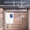 Tankless Water Heater Electric 110V, 3000W Instant Electric Water Heater, Under Sink Water Heater with Digital Display, On Demand Hot Water heater Electric for Kitchen Bathroom Washin