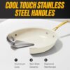 GOTHAM STEEL 15 Pc Ceramic Cookware Set, Diamond and Titanium Coated | Utensils Set Included, Non Toxic PFOA/PFOS/PTFE Free, Stay Cool Stainless Steel Handles, Dishwasher & Oven Safe, Cream