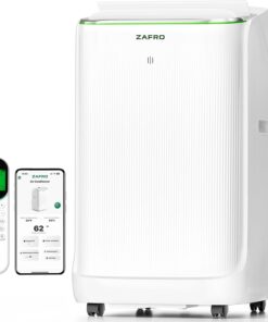 ZAFRO Smart Inverter Portable Air Conditioners, 16000 BTU (12000 BTU SACC) | Dual Hose Portable AC Unit with Energy Saving/Ultra Quiet(42dB)/Drainage-free Cooling/APP/Remote for Multi-Scenario Use