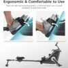 Sunny Health & Fitness Smart Flippable Magnetic Rower, 50 Inches Quiet & Smooth Stainless Steel Slide Rail, Full-Body Low-Impact Exercise Rowing Machine For Home, Free SunnyFit Training APP Connection